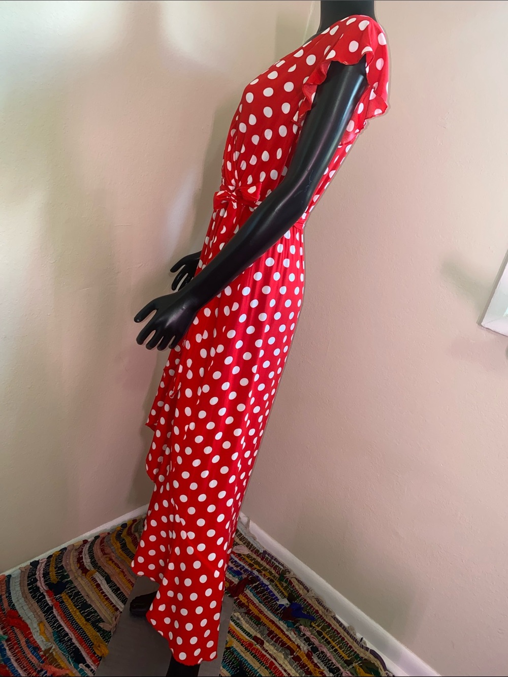 Grecerelle Red Polka Dot Maxi Dress - Picture 6 of 11